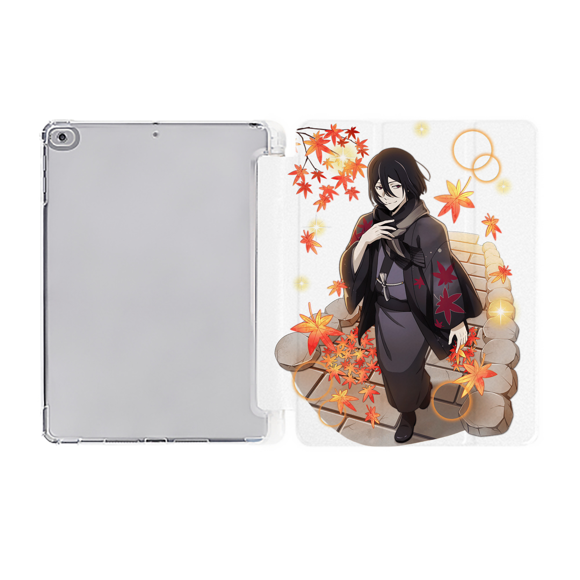 （画像用） 文豪ストレイドッグス Bungo Stray Dogs IPad ケース ペン収納付き 三つ折りスタンド PUレザー×シリコン 対応機種9.5/10.5/10.9インチ